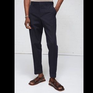 Dries Van Noten Pinstriped Navy Pants